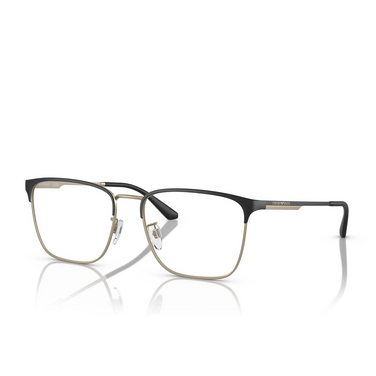 Emporio Armani EA1146D Eyeglasses 3001 matte black / pale gold - three-quarters view