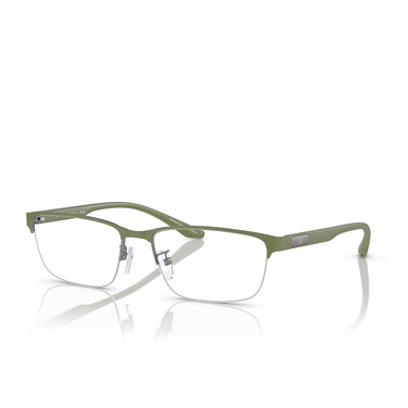 Emporio Armani EA1147 Eyeglasses 3367 matte gunmetal / sage green - three-quarters view