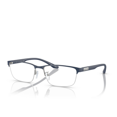 Emporio Armani EA1147 Eyeglasses 3368 matte silver / bluette - three-quarters view