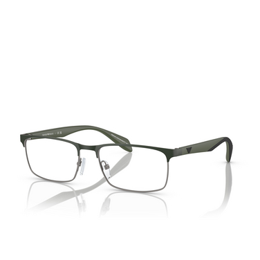 Emporio Armani EA1149 Eyeglasses 3367 matte gunmetal / green - three-quarters view