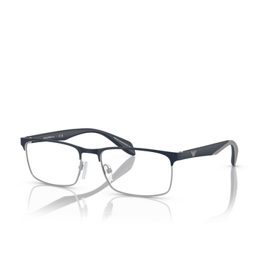 Emporio Armani EA1149 Eyeglasses 3368 matte silver / blue - three-quarters view