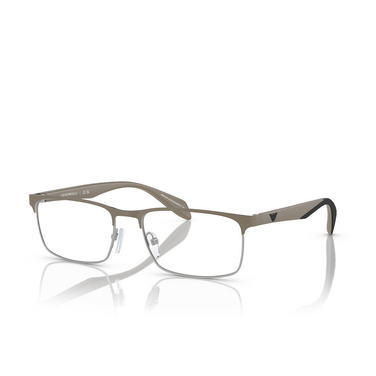 Emporio Armani EA1149 Eyeglasses 3369 matte silver / mud - three-quarters view