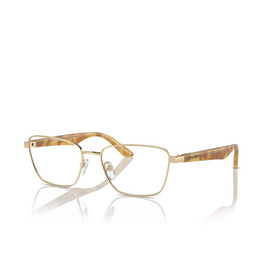 Emporio Armani EA1156 Eyeglasses 3013 shiny pale gold - three-quarters view