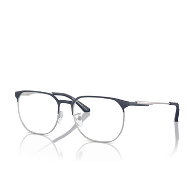 Emporio Armani EA1158D Eyeglasses 3018 matte blue / silver - three-quarters view