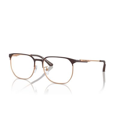 Emporio Armani EA1158D Eyeglasses 3201 matt brown / rose gold - three-quarters view