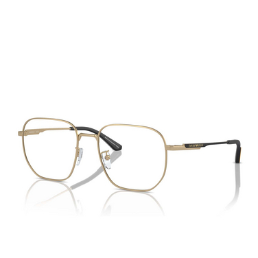 Emporio Armani EA1159D Eyeglasses 3002 matte pale gold - three-quarters view