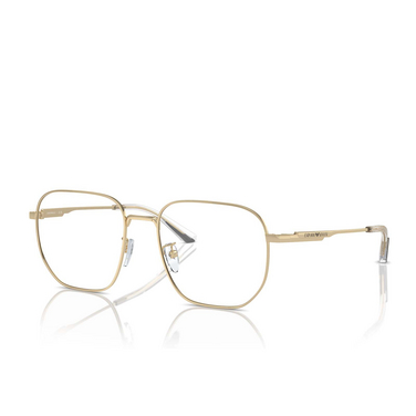 Emporio Armani EA1159D Eyeglasses 3013 shiny pale gold - three-quarters view