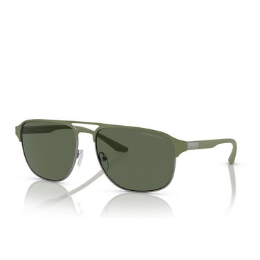 Emporio Armani EA2144 Sunglasses 336771 matte gunmetal / sage green - three-quarters view