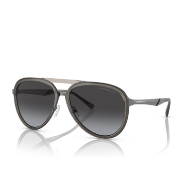 Emporio Armani EA2145 Sunglasses 33578G shiny transparent smoke - three-quarters view