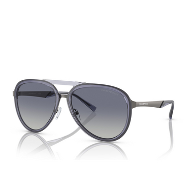 Occhiali da sole Emporio Armani EA2145 33584L shiny transparent dark blue - tre quarti