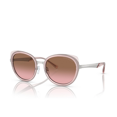 Emporio Armani EA2146 Sunglasses 336414 shiny silver - three-quarters view