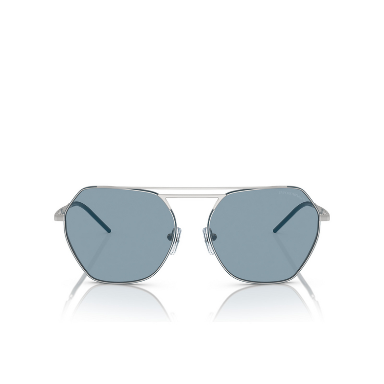 Lunettes de soleil Emporio Armani EA2148 301580 shiny silver - 1/3