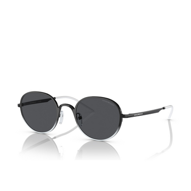 Emporio Armani EA2151 Sunglasses 337287 shiny black / white - three-quarters view