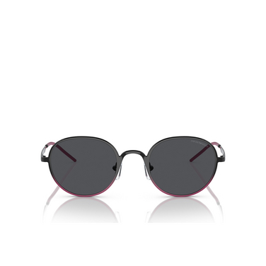 Emporio Armani EA2151 Sunglasses 337487 shiny black / fuchsia dark grey - front view