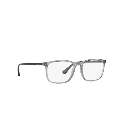 Emporio Armani EA3177 Eyeglasses 5090 shiny transparent grey - three-quarters view