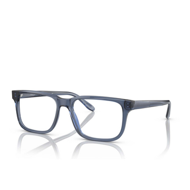 Emporio Armani EA3218 Eyeglasses 5072 shiny transparent blue - three-quarters view
