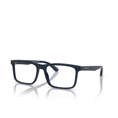 Emporio Armani EA3227 Eyeglasses 6047 shiny transparent blue - three-quarters view