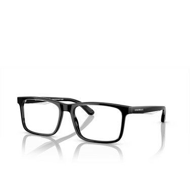 Emporio Armani EA3227 Eyeglasses 6051 shiny black / top crystal - three-quarters view
