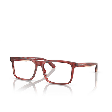 Emporio Armani EA3227 Eyeglasses 6053 shiny bordeaux / top smoke - three-quarters view