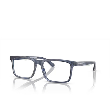 Emporio Armani EA3227 Eyeglasses 6054 shiny blue / top smoke - three-quarters view