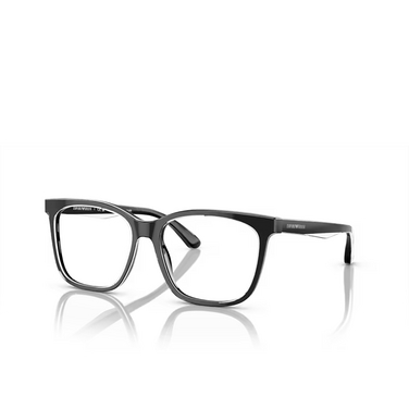 Emporio Armani EA3228 Eyeglasses 6051 shiny black / top crystal - three-quarters view