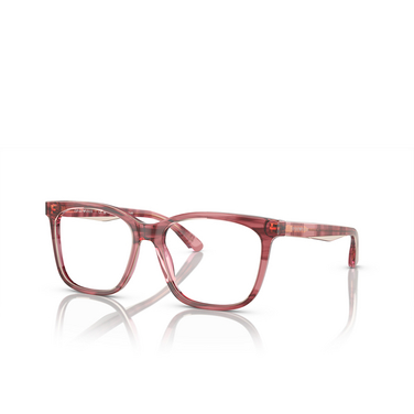 Emporio Armani EA3228 Eyeglasses 6057 shiny bordeaux / top light brown - three-quarters view
