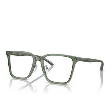 Emporio Armani EA3232D Eyeglasses 6061 shiny transparent olive green - three-quarters view