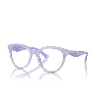 Emporio Armani EA3236 Eyeglasses 6113 shiny striped lilac - three-quarters view