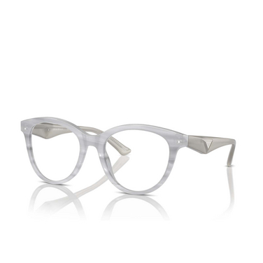 Emporio Armani EA3236 Eyeglasses 6114 shiny striped grey - three-quarters view