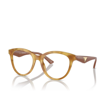 Emporio Armani EA3236 Eyeglasses 6115 shiny light havana - three-quarters view
