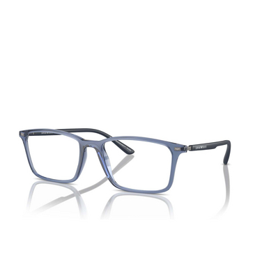 Emporio Armani EA3237 Eyeglasses 6108 shiny transparent blue - three-quarters view