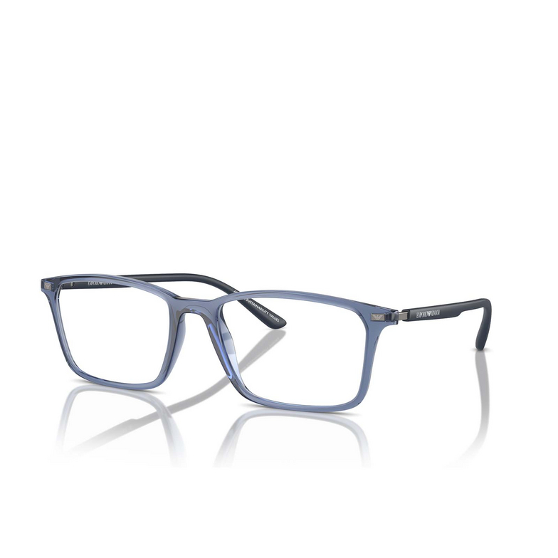 Emporio Armani EA3237 Eyeglasses 6108 shiny transparent blue - 2/3