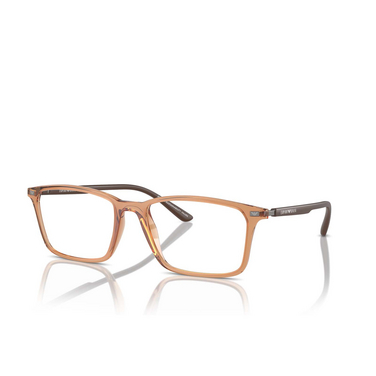 Emporio Armani EA3237 Eyeglasses 6110 shiny transparent brown - three-quarters view