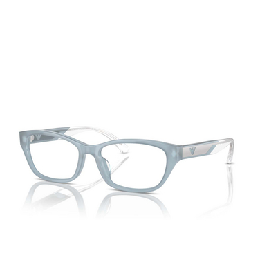 Emporio Armani EA3238U Eyeglasses 6096 shiny opaline azure - three-quarters view
