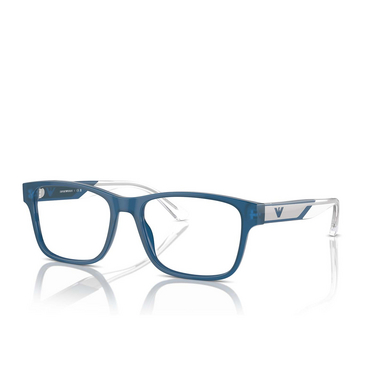 Emporio Armani EA3239 Eyeglasses 6092 shiny opaline blue - three-quarters view