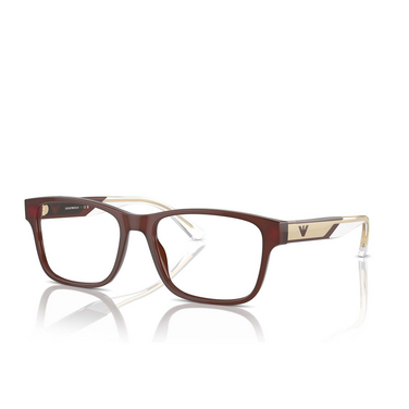 Emporio Armani EA3239 Eyeglasses 6095 shiny opaline brown - three-quarters view