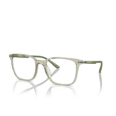 Emporio Armani EA3242U Eyeglasses 6107 shiny transparent green - three-quarters view