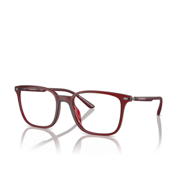 Emporio Armani EA3242U Eyeglasses 6109 shiny transparent bordeaux - three-quarters view