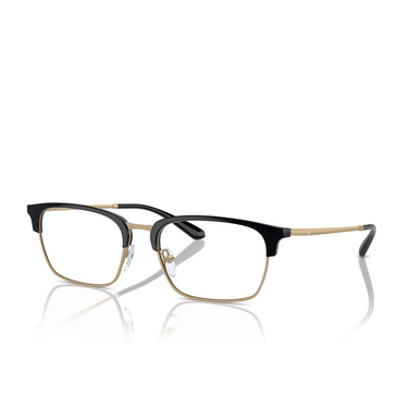 Emporio Armani EA3243 Eyeglasses 3002 shiny black / matte pale gold - three-quarters view