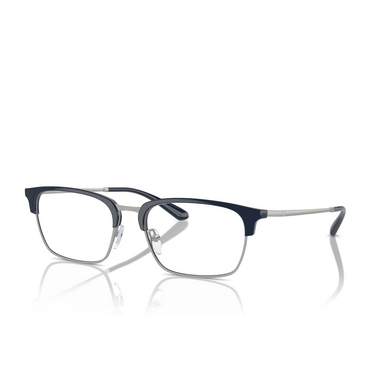 Emporio Armani EA3243 Eyeglasses 3045 shiny blue / matte silver - three-quarters view