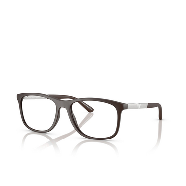 Gafas graduadas Emporio Armani EA3247 6186 matte dark brown - Vista tres cuartos