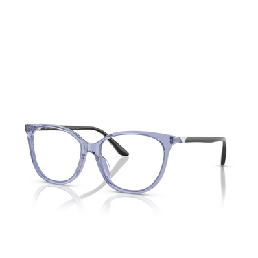 Emporio Armani EA3249U Eyeglasses 6200 shiny transparent blue - three-quarters view