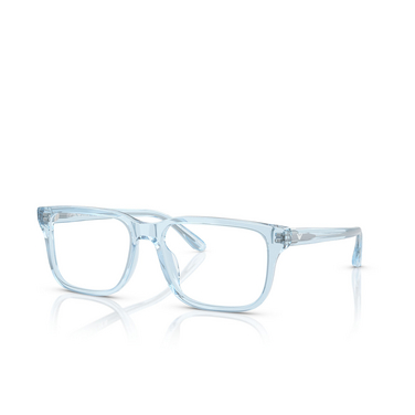 Gafas graduadas Emporio Armani EA3250U 6204 shiny transparent light blue - Vista tres cuartos