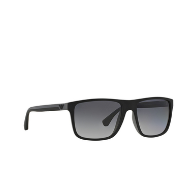 Emporio Armani EA4033 Sunglasses 5229T3 rubber black & grey - three-quarters view