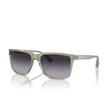 Emporio Armani EA4047 Sunglasses 53628G shiny transparent green - three-quarters view