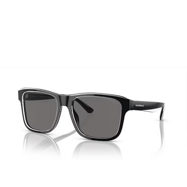 Emporio Armani EA4208 Sunglasses 605187 shiny black / top crystal - three-quarters view