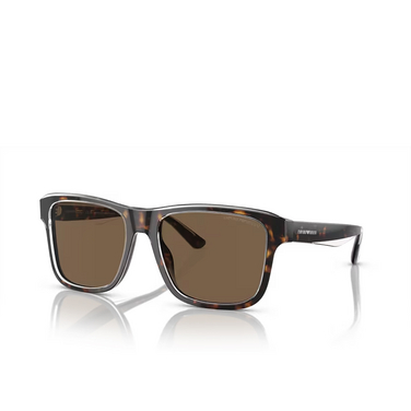 Emporio Armani EA4208 Sunglasses 605273 shiny havana / top crystal - three-quarters view