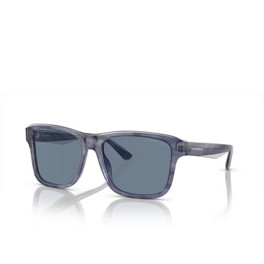 Emporio Armani EA4208 Sunglasses 605480 shiny blue / top smoke - three-quarters view