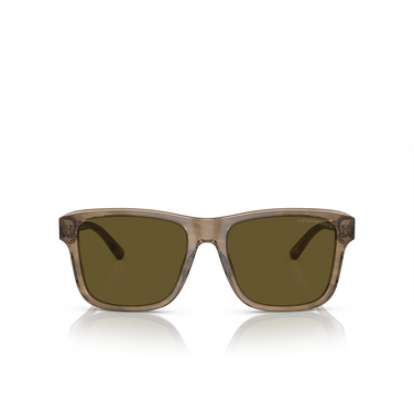 Emporio Armani EA4208 Sunglasses 605573 shiny green / top brown - front view