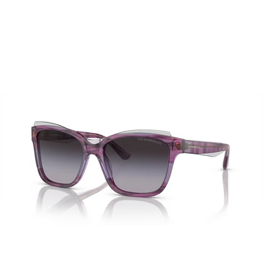 Emporio Armani EA4209 Sunglasses 60568G shiny violet / top smoke - three-quarters view